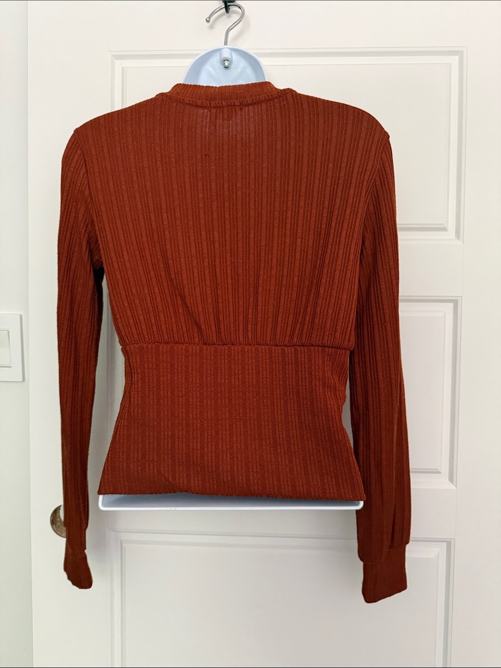 Dynamite Rust Ribbed Button-Up Cardigan Sweater - Picture 2 of 2
